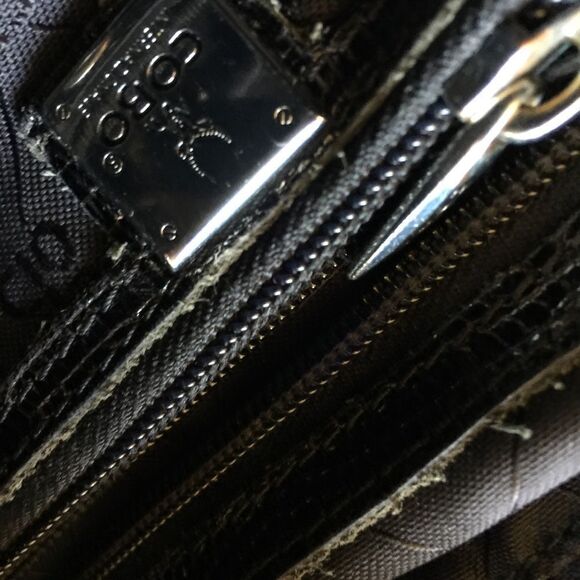 COBO Internazionale Black and Silver Crossbody Hand Bag Canvas & Leather - Picture 6 of 8
